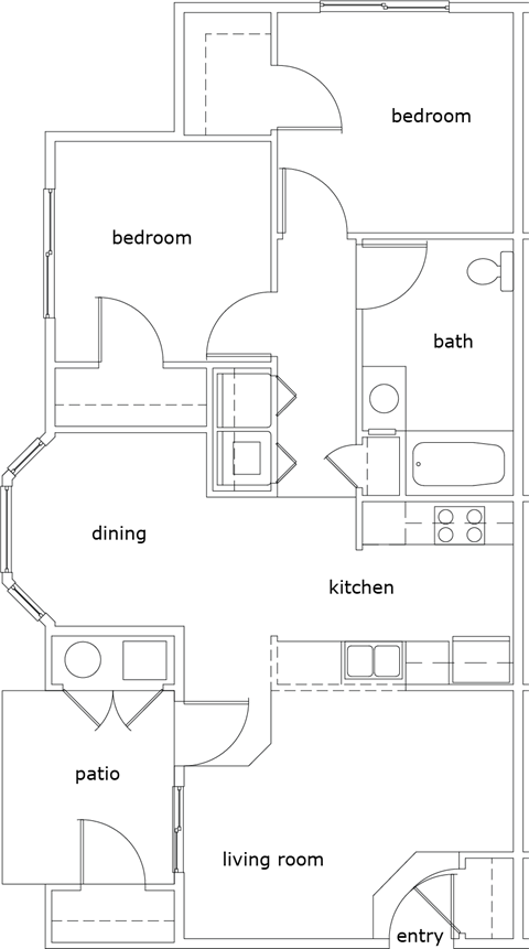 Hillview Ridge 2 Bed 1 Bath 989 SF